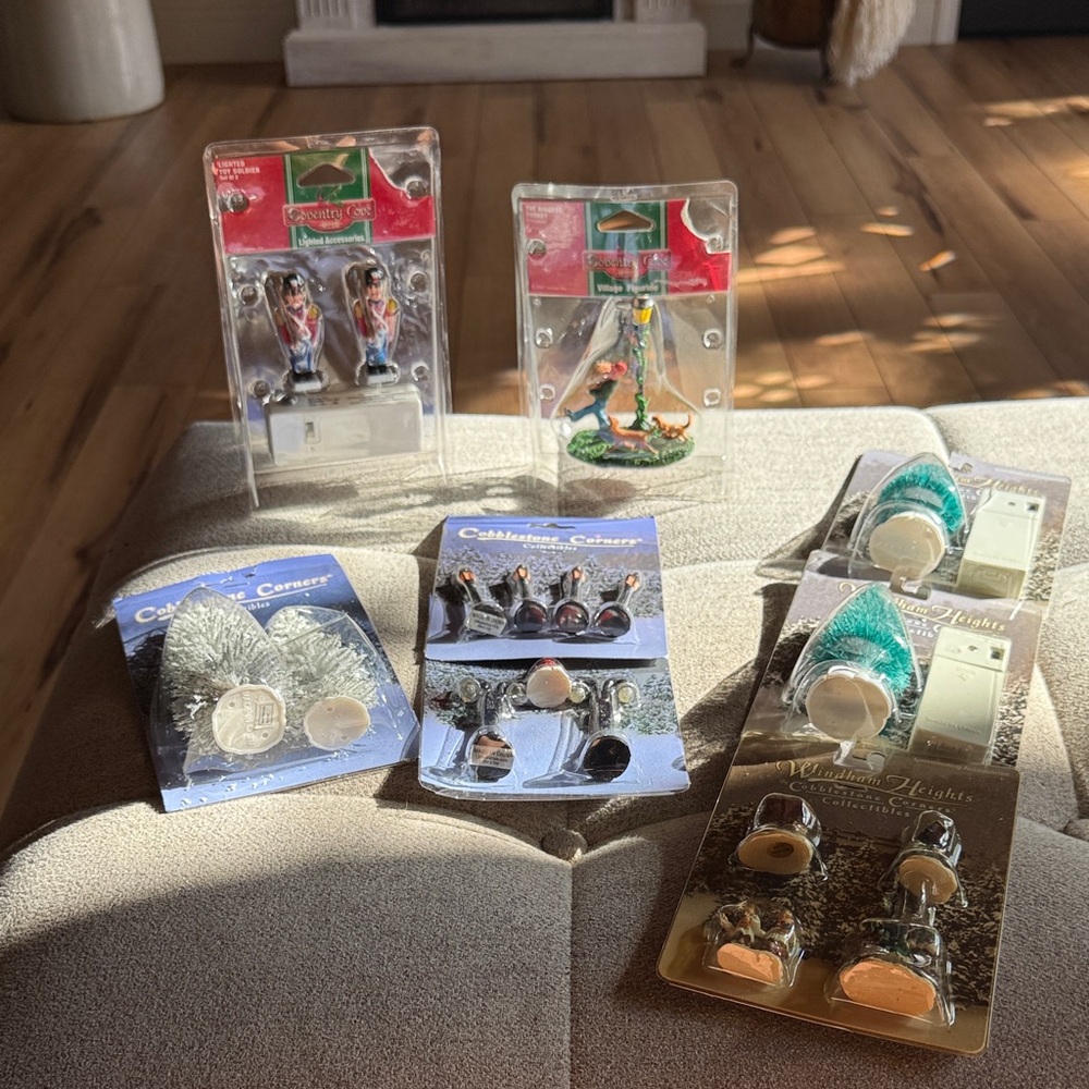 Holiday Ornament Set with Trees and Figurines